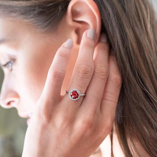 Anillo de Promesa Crimson Glow Rubí | Oro Blanco