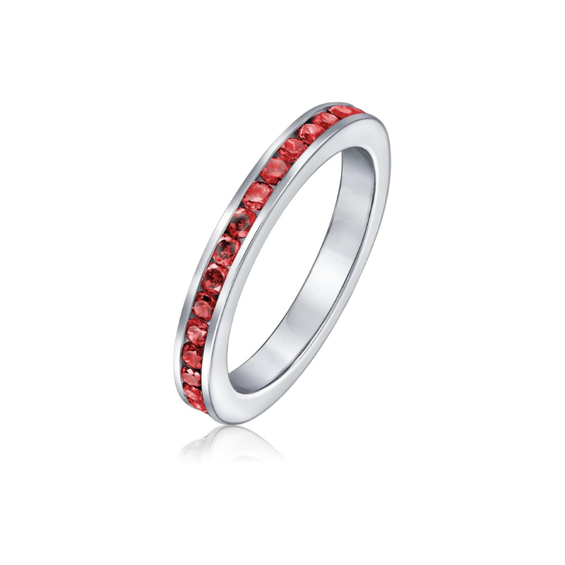 Anillo Banda Eternidad Rubí | Oro Blanco