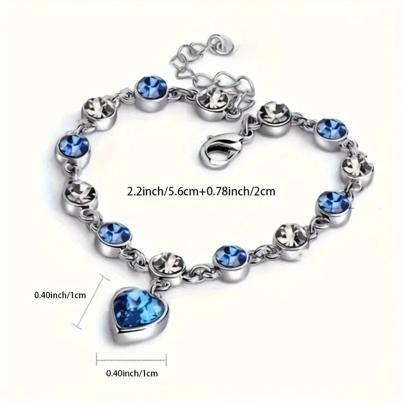 Pulsera Corazón Oceánico Glow | Oro Blanco