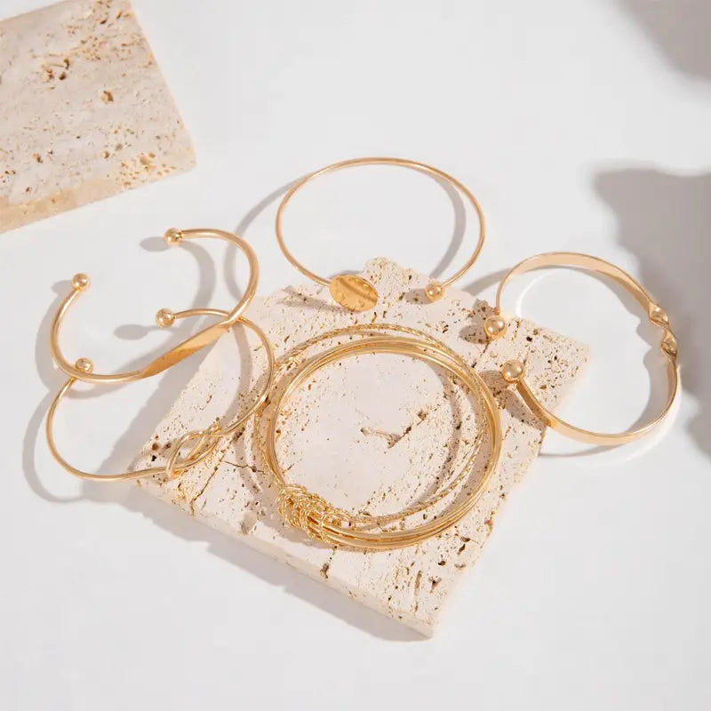 Set de Pulseras Nudo Elegante | Oro
