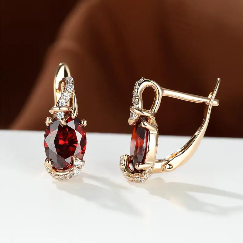 Pendientes Colgantes Crimson Twilight | Oro