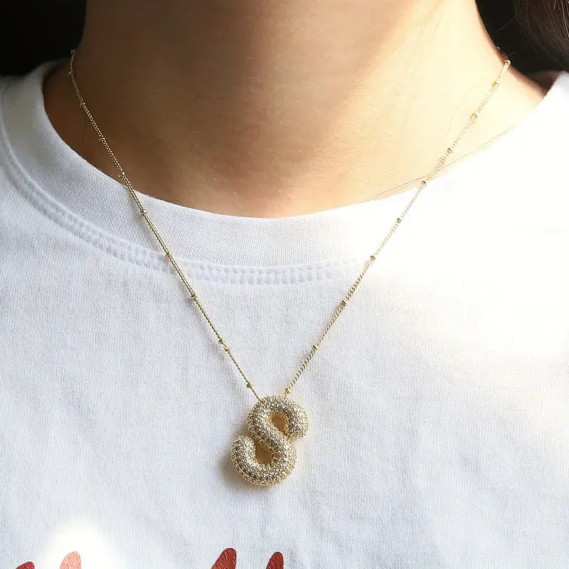 Collar con Inicial Burbuja | Oro