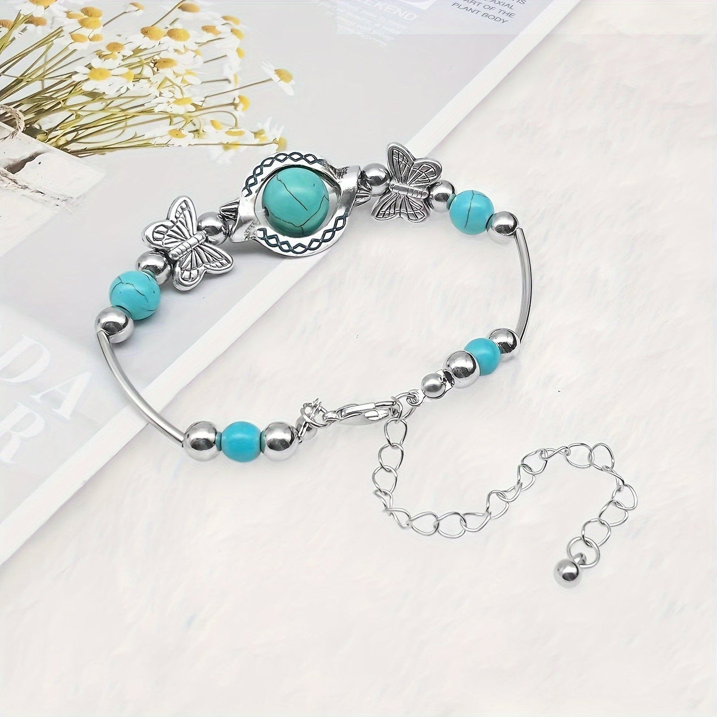 Pulsera Mariposa Oasis | Oro Blanco