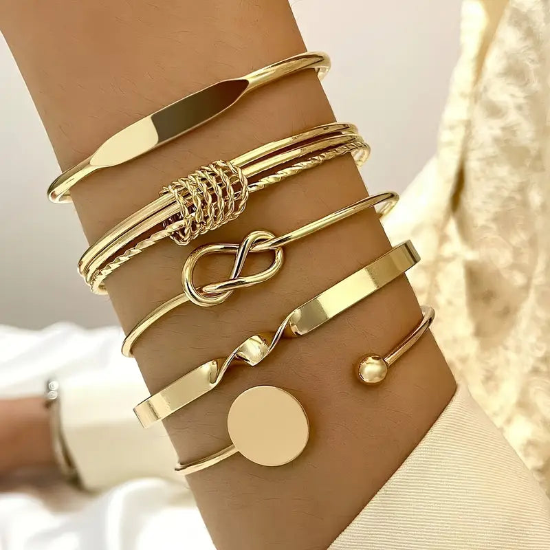 Set de Pulseras Nudo Elegante | Oro