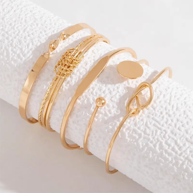 Set de Pulseras Nudo Elegante | Oro