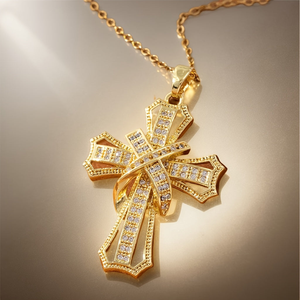 Collar Colgante Cruz Radiante | Oro