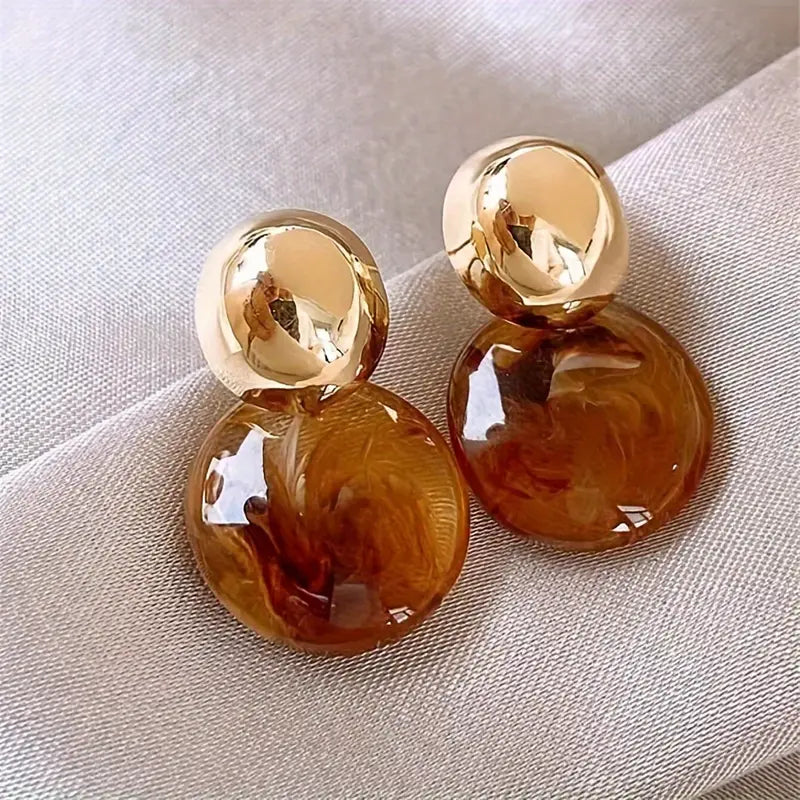 Pendientes Colgantes Ámbar Aurélie | Oro