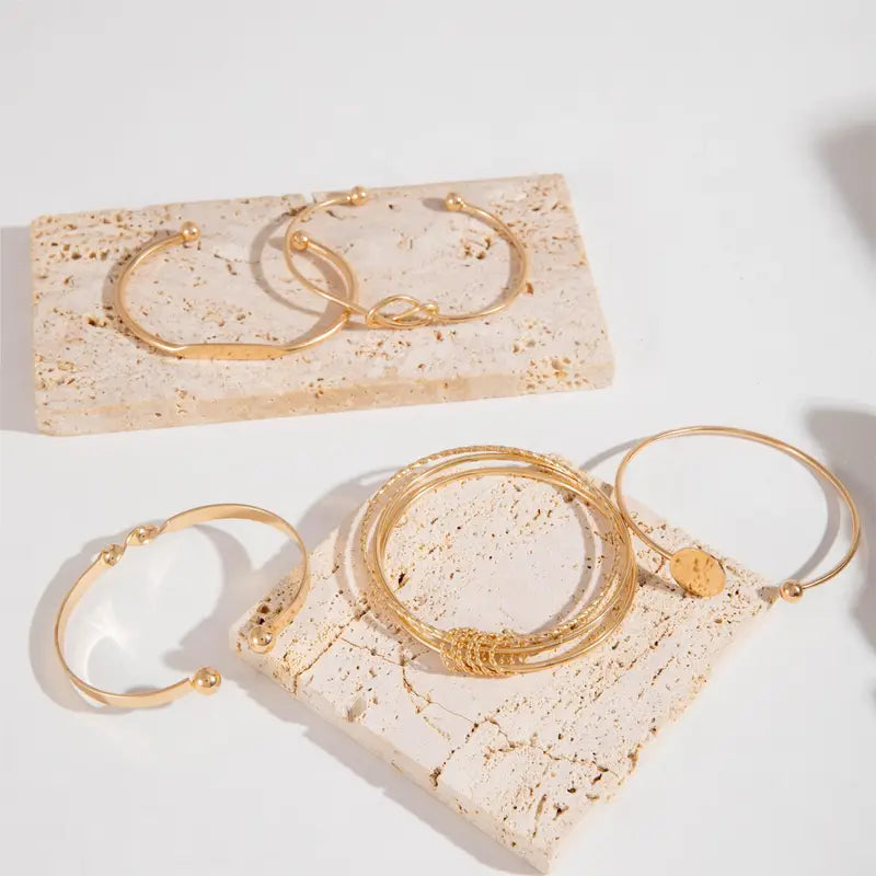 Set de Pulseras Nudo Elegante | Oro
