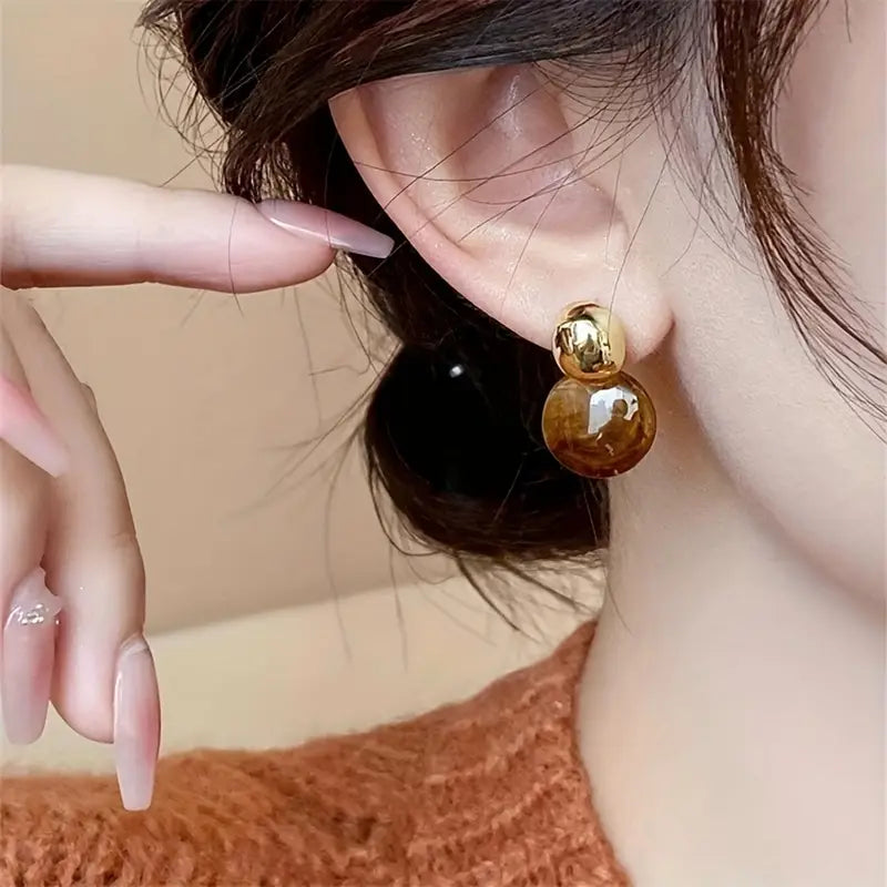 Pendientes Colgantes Ámbar Aurélie | Oro