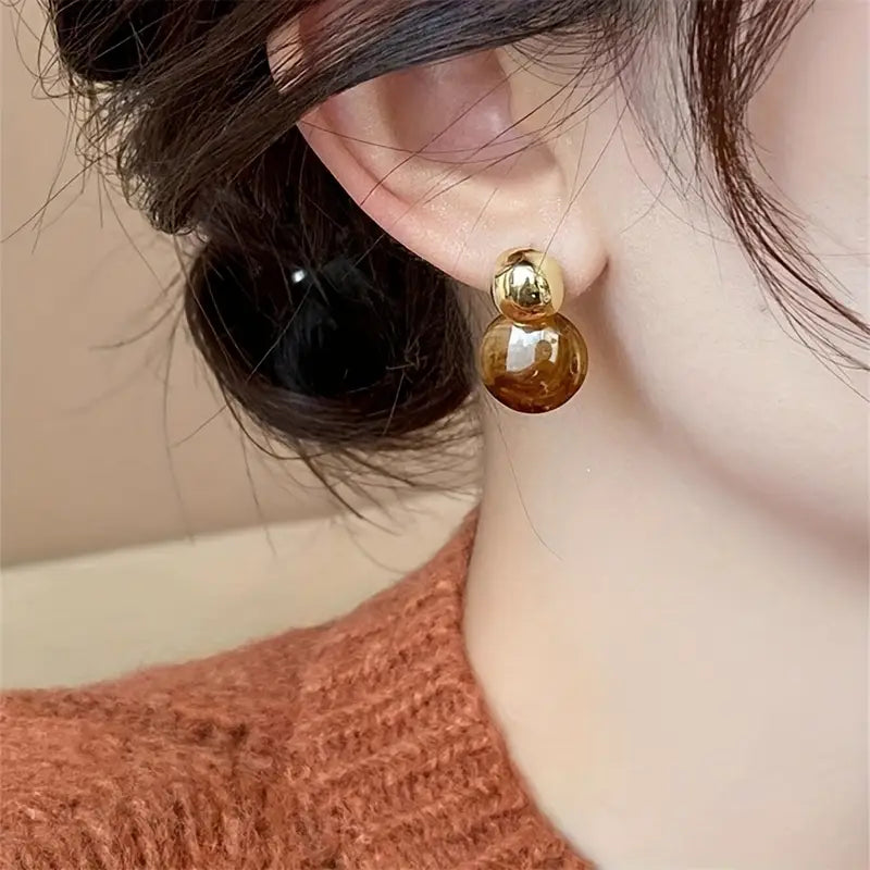 Pendientes Colgantes Ámbar Aurélie | Oro