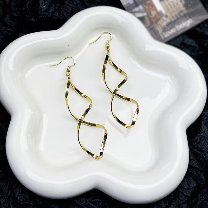 Pendientes Espiral Colgantes | Oro
