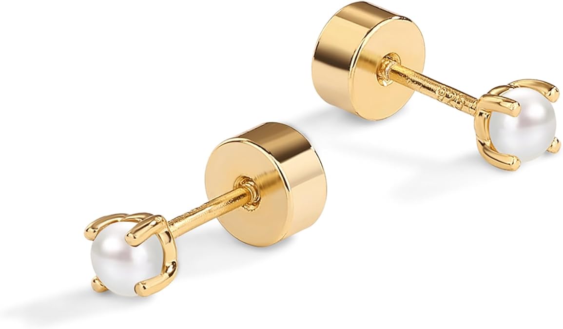 Pendientes Studs de Perla Delicados | Oro
