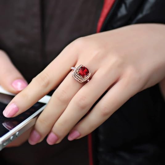 Anillo Statement Halo Rubí | Oro Rosa