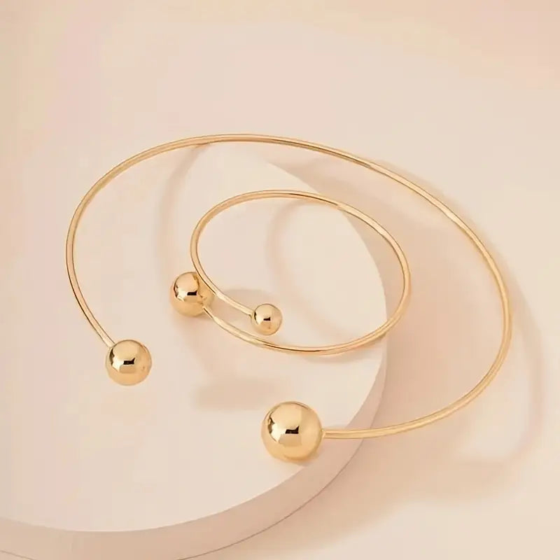 Set Collar y Pulsera Minimalista Glow | Oro