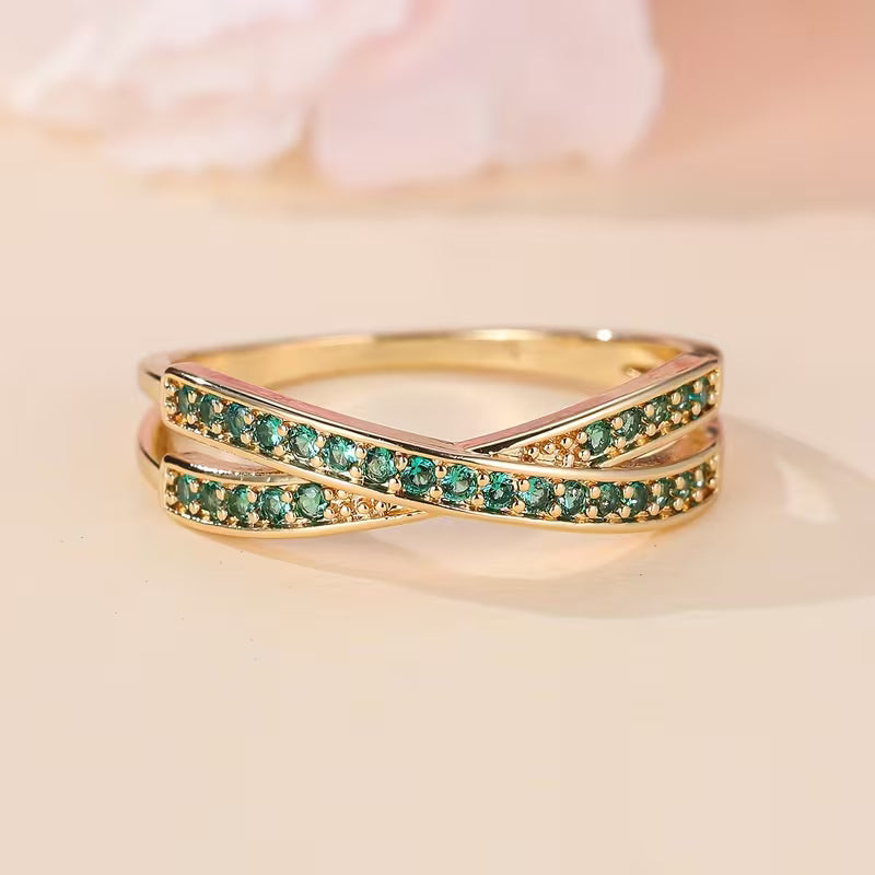 Anillo Flow Esmeralda | Oro
