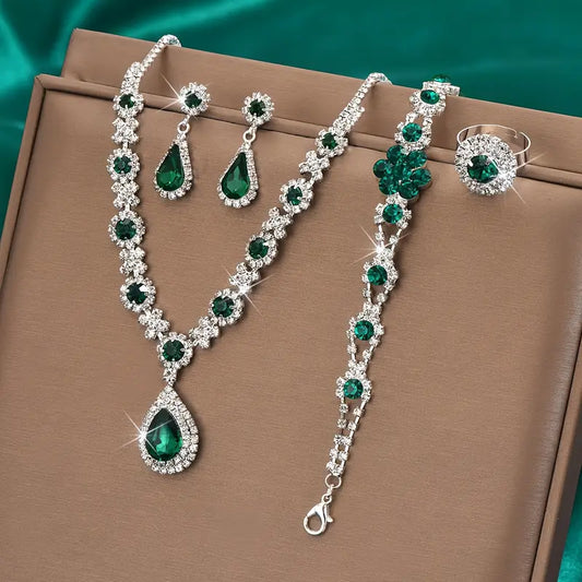 Set de Joyas Adriana Lysandre | Oro Blanco