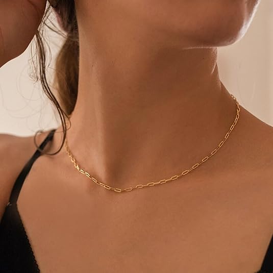 Collar Rubí Paperclip por Capas | Oro