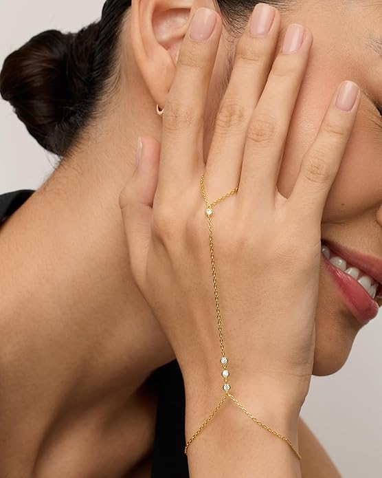 Pulsera Cadena de Mano con Cuentas | Oro