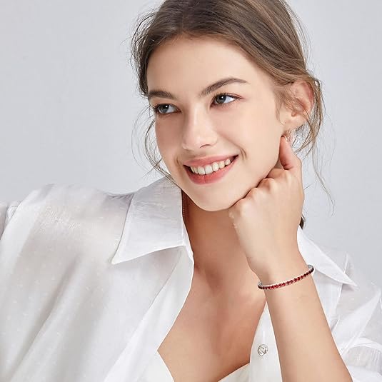 Pulsera de Tenis Rubí | Oro Blanco