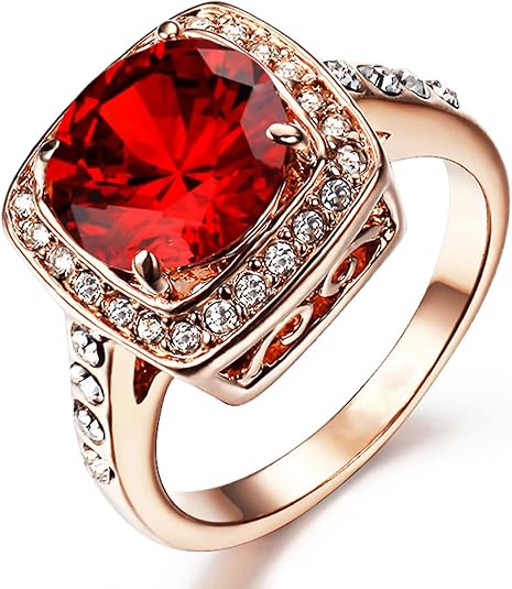 Anillo Statement Halo Rubí | Oro Rosa