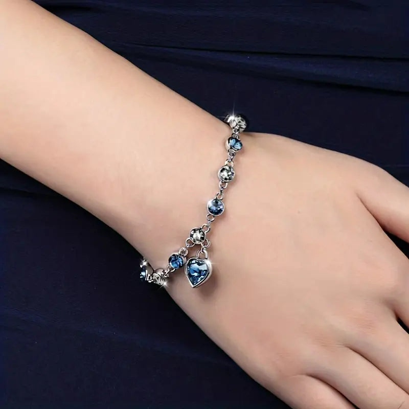 Pulsera Corazón Oceánico Glow | Oro Blanco