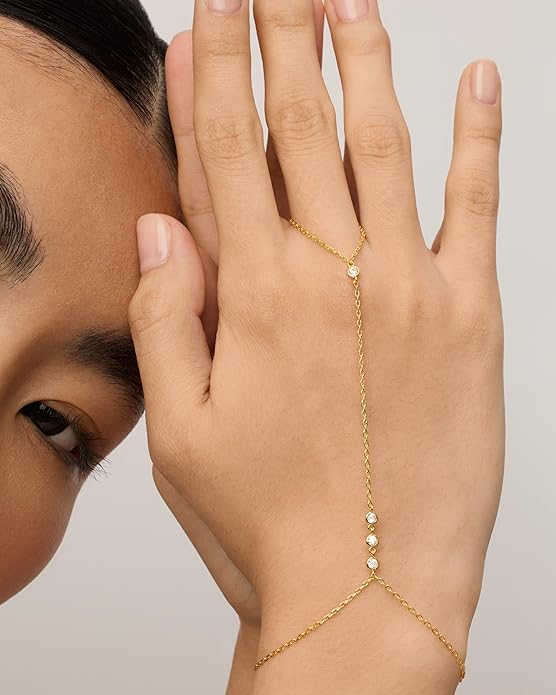 Pulsera Cadena de Mano con Cuentas | Oro