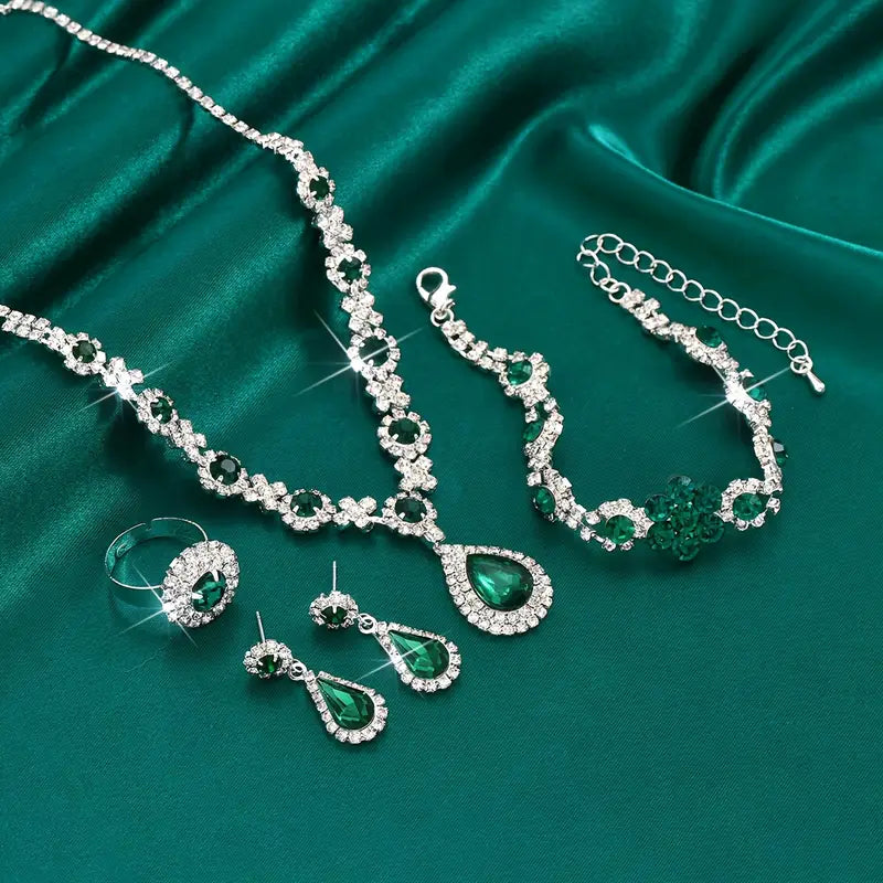 Set de Joyas Adriana Lysandre | Oro Blanco