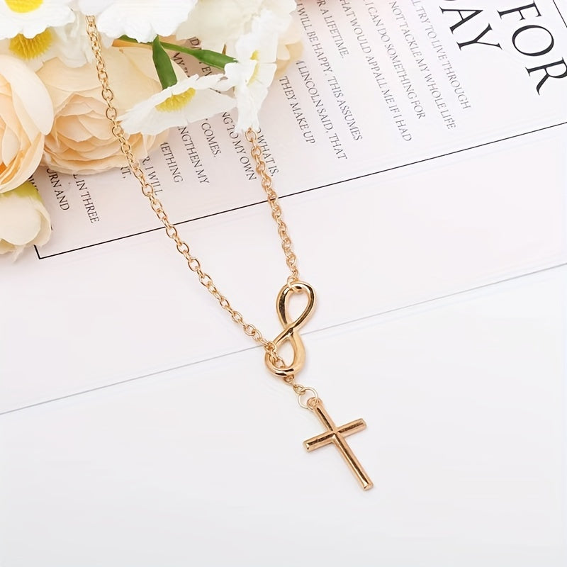 Collar Colgante Cruz Eterna | Oro