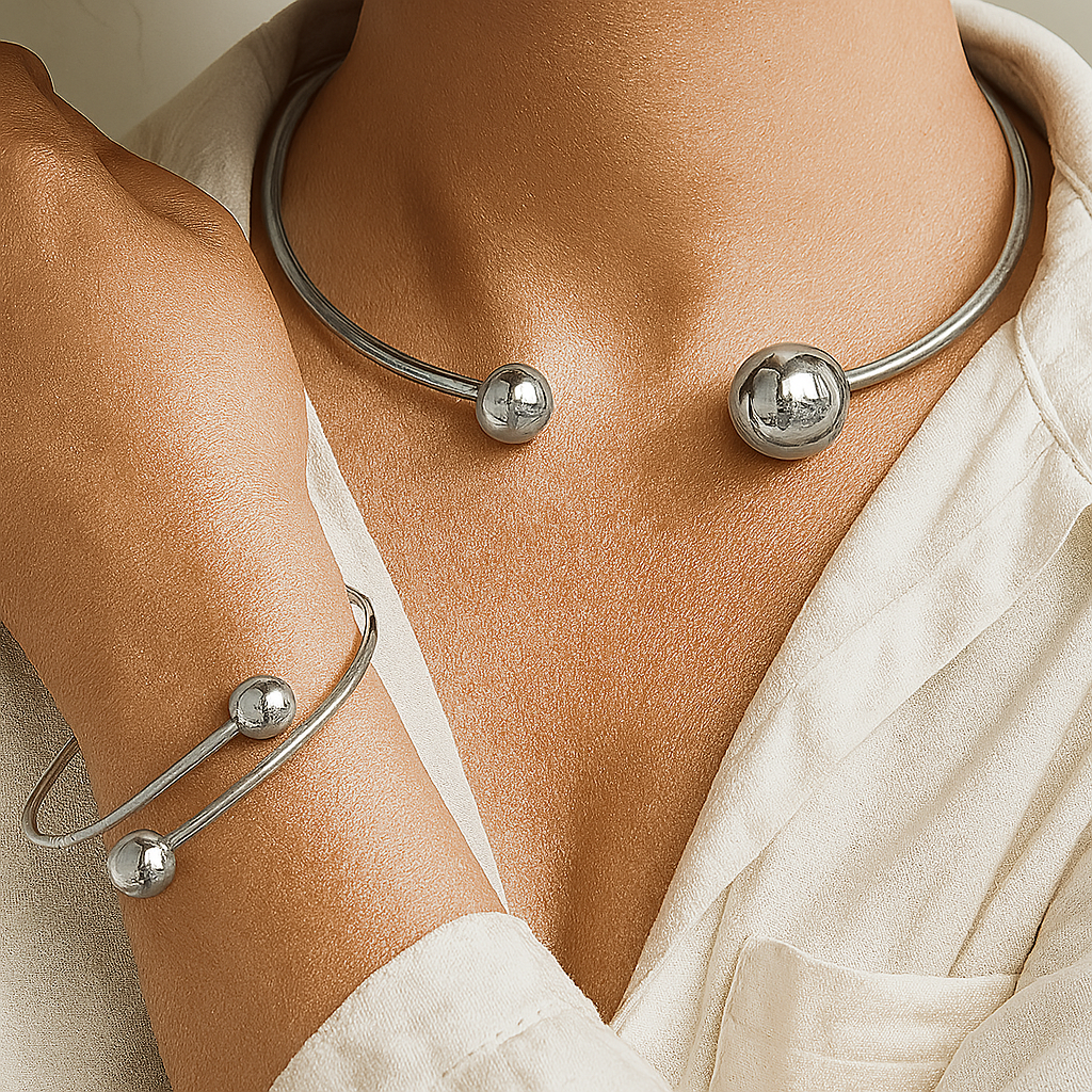 Set Collar y Pulsera Minimalista Glow | Oro