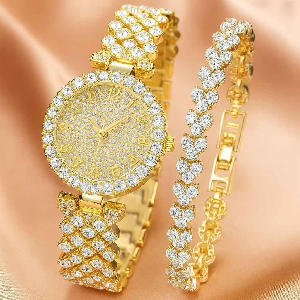 Set Reloj y Pulsera Luxe Radiance | Oro