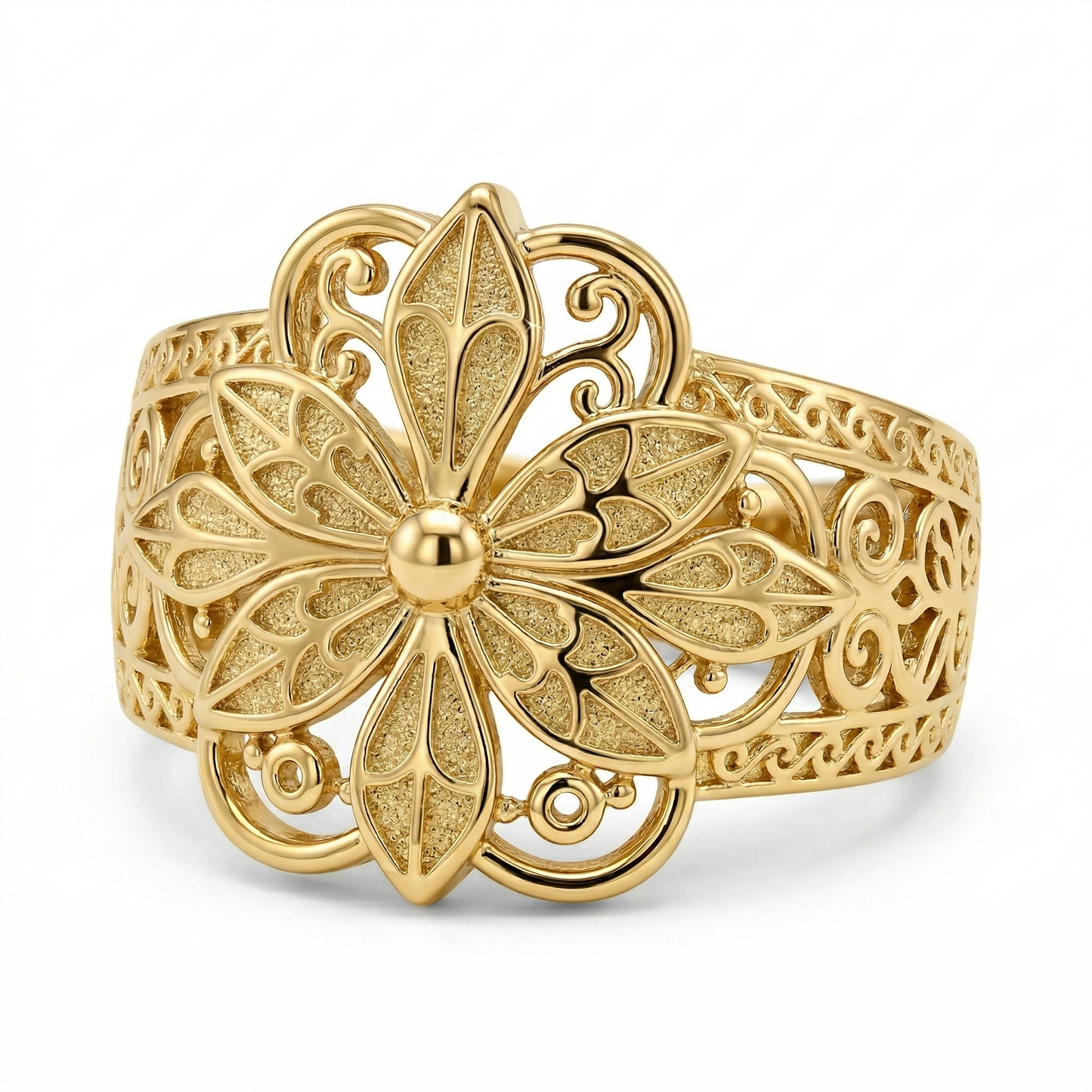 Anillo Flor Estilo Vintage | Oro