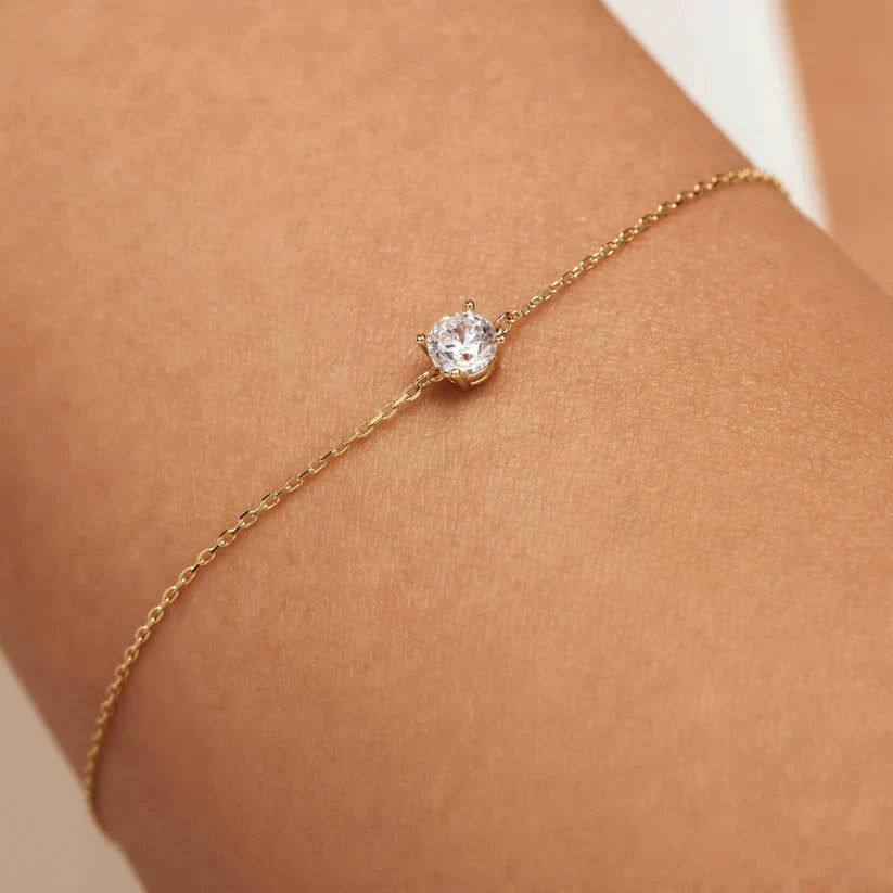 Pulsera de Piedra Moissanite Cléa | Oro