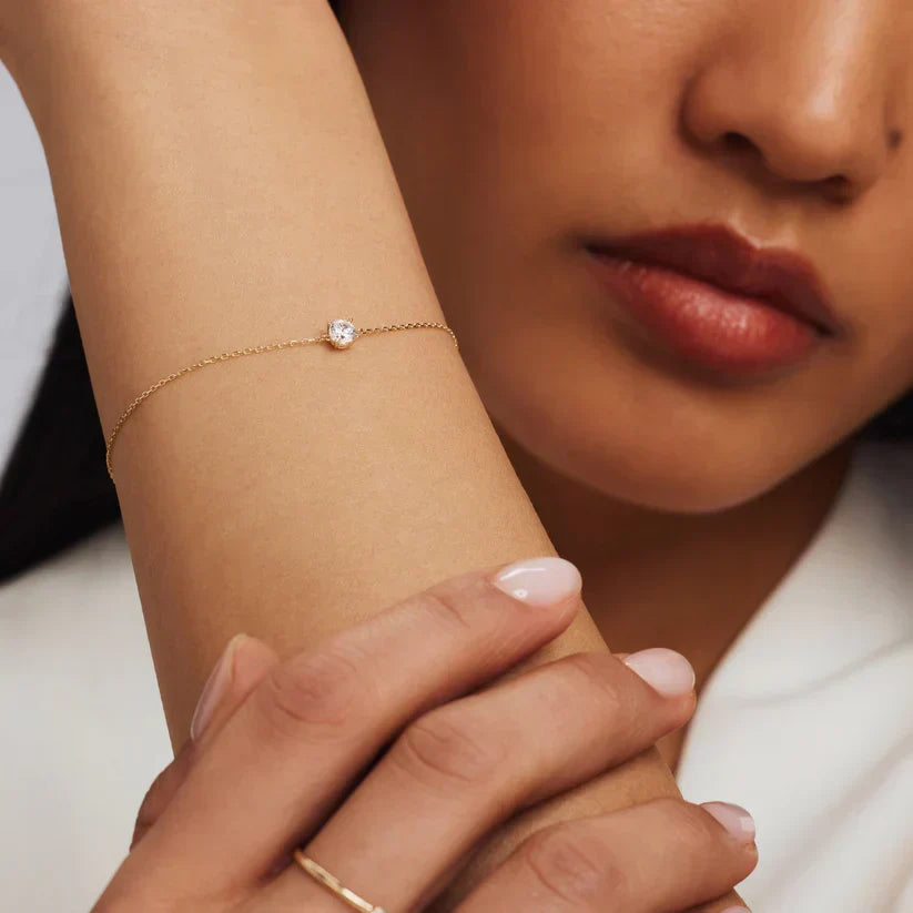 Pulsera de Piedra Moissanite Cléa | Oro