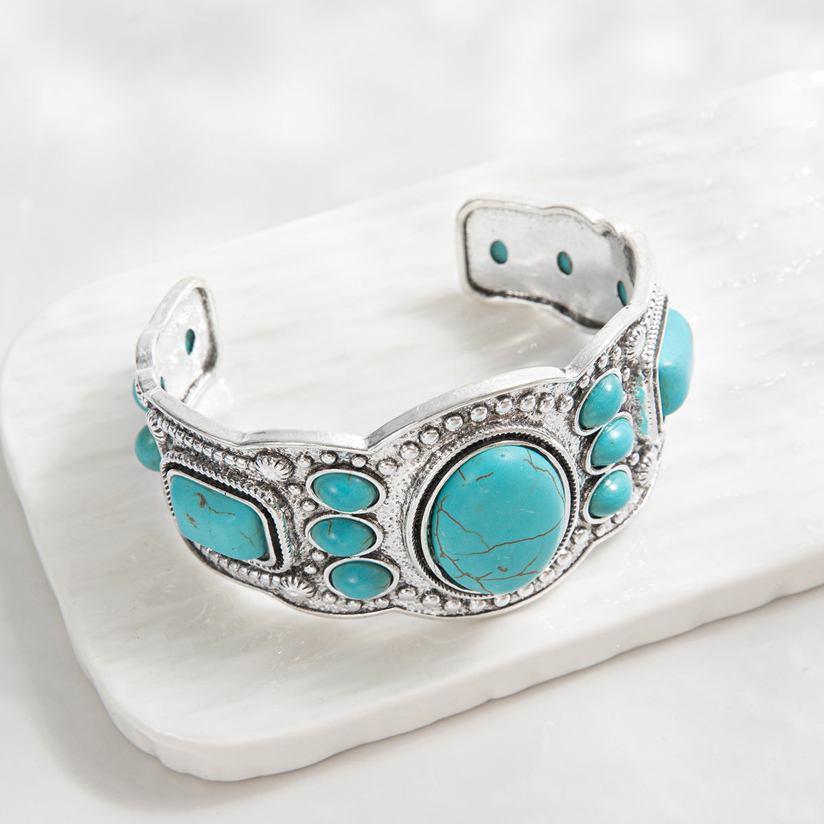 Pulsera Cuff Cielo Valencrest | Oro Blanco