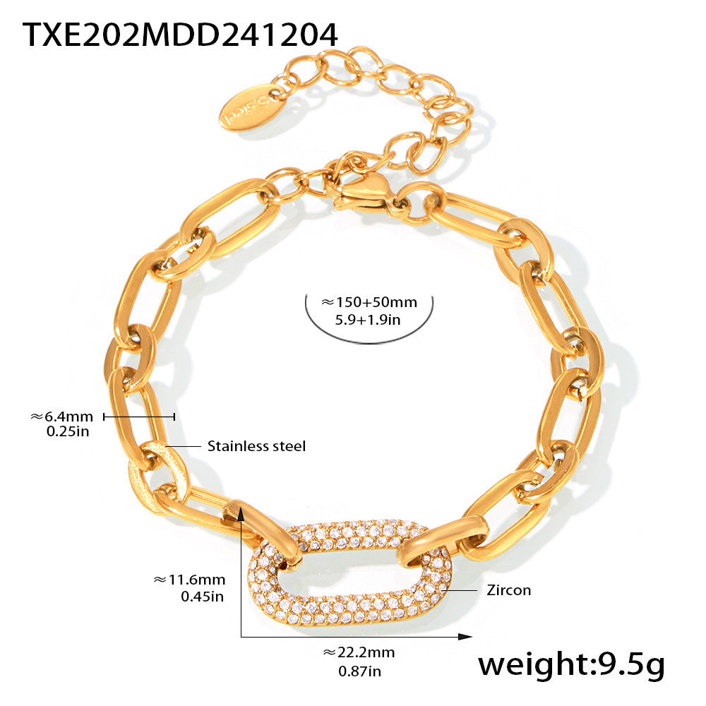 Set Joya Cadena Gruesa Pavé | Oro