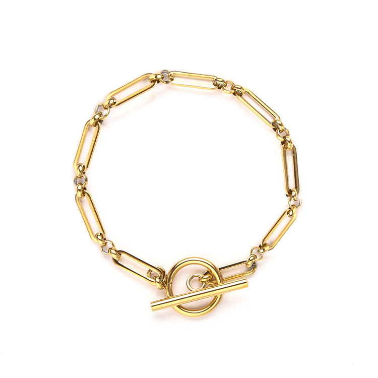 Pulsera T-Bar Eslabón | Oro