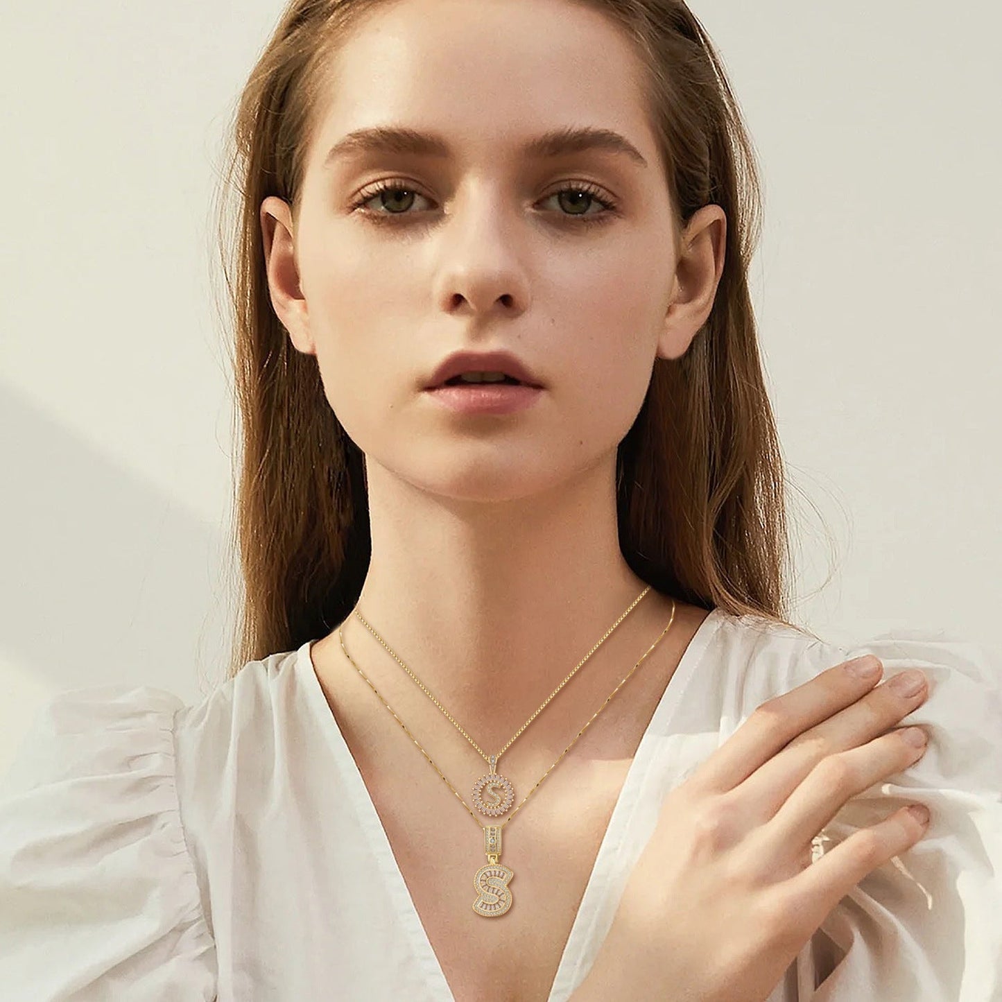 Collar con Letra Inicial Pavé | Oro