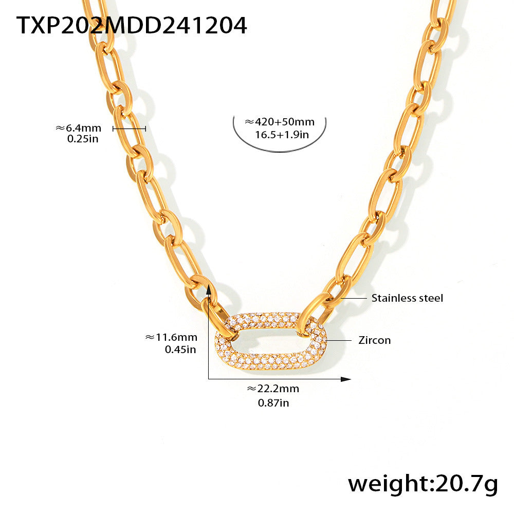 Set Joya Cadena Gruesa Pavé | Oro