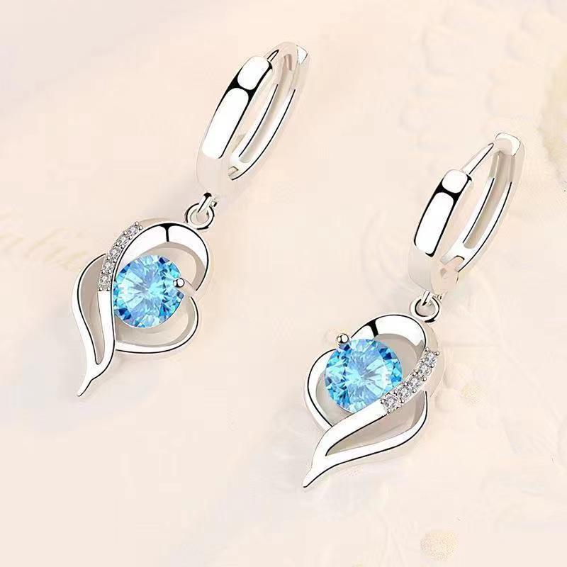 Pendientes Colgantes Eclipse Corazón | Oro Blanco