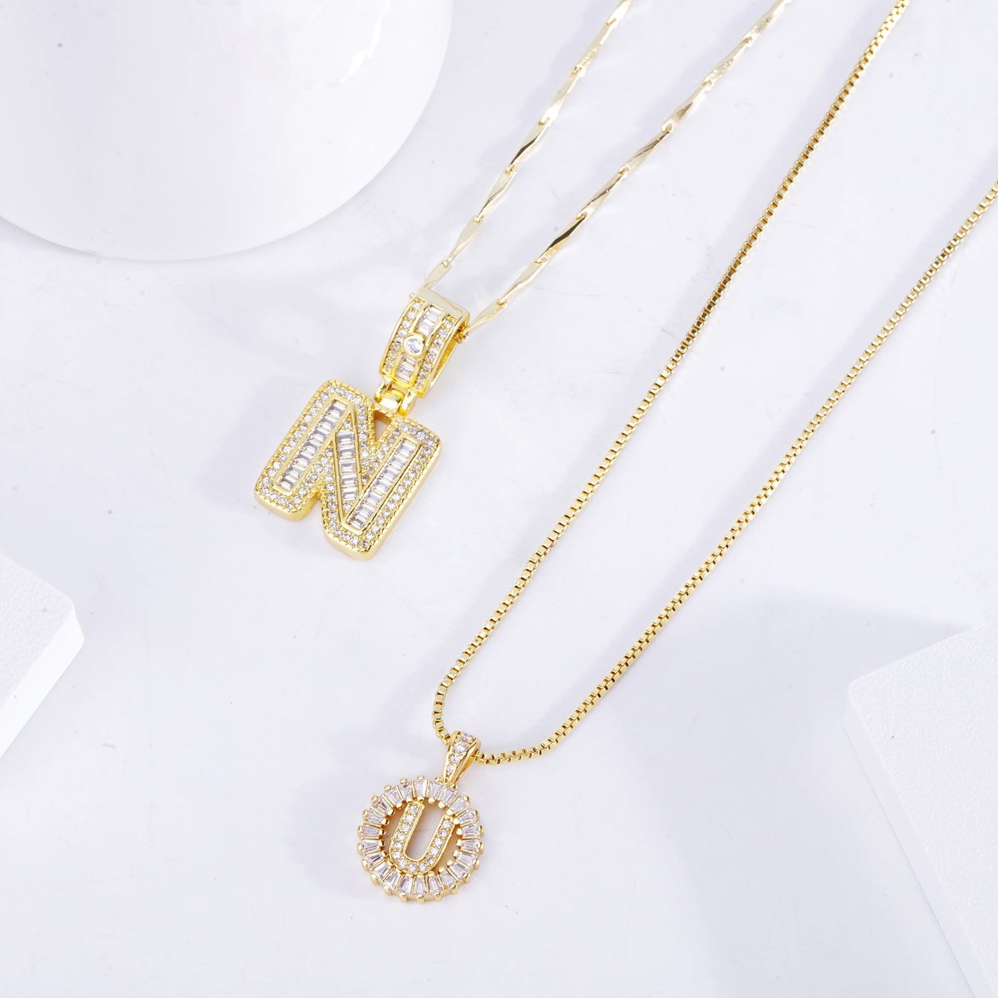 Collar con Letra Inicial Pavé | Oro