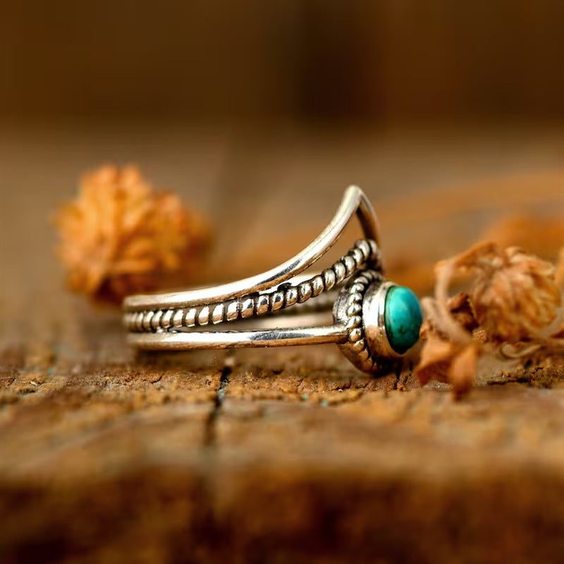 Anillo Cuentas Turquesa Velora | Oro