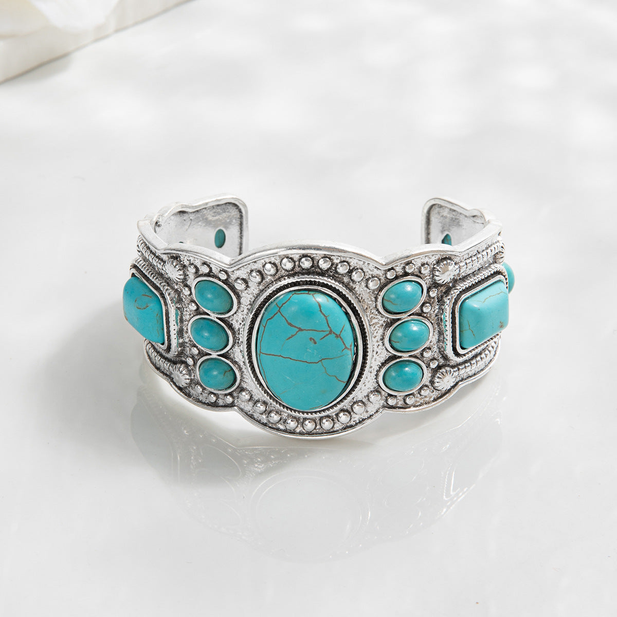 Pulsera Cuff Cielo Valencrest | Oro Blanco