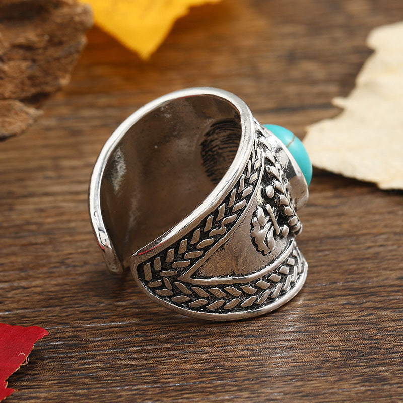 Anillo Abierto Piedra Ravik | Oro Blanco