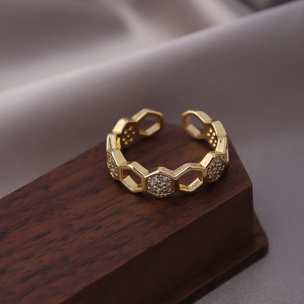 Anillo Panal de Cristal | Oro