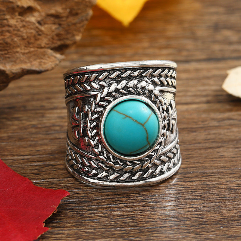Anillo Abierto Piedra Ravik | Oro Blanco