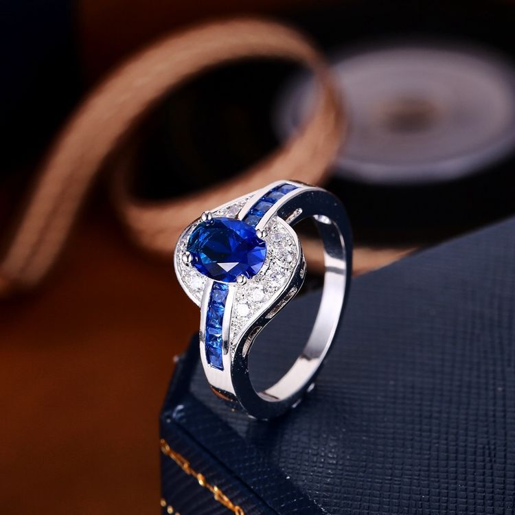Anillo Flow Zafiro | Oro Blanco