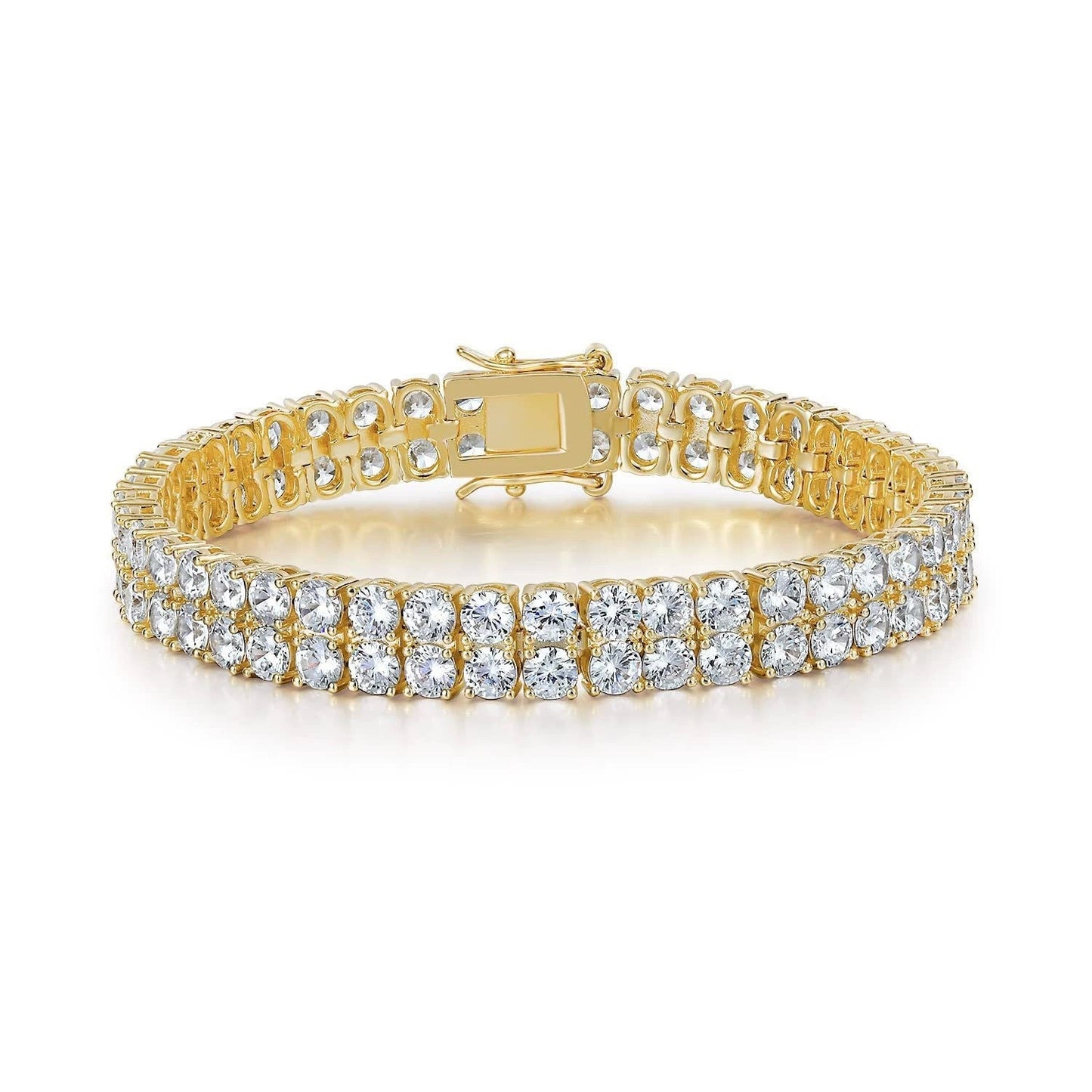 Pulsera de Tenis Doble Hilera | Oro