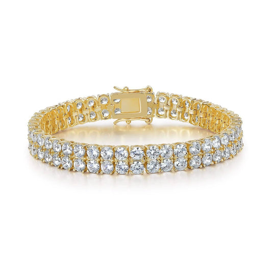 Pulsera de Tenis Doble Hilera | Oro