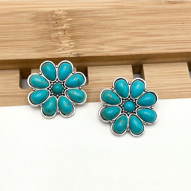 Pendientes Pétalo Turquesa Serelith | Oro Blanco