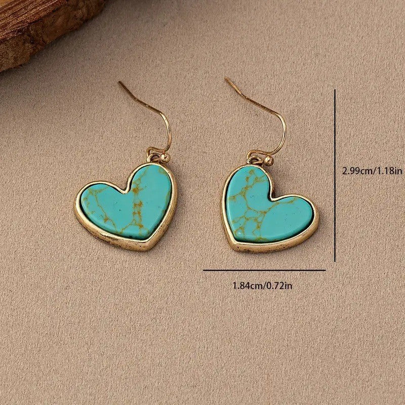 Pendientes Amor Turquesa | Oro Rosa